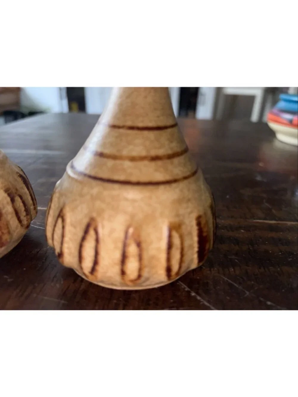 VTG 1960’s Pottery 4.5” MCM Pottery Bud Vase Pair-Artist Signed USA
